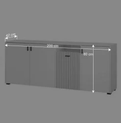 Clearance Wohnen Weißes Sideboard mit zwei Metern Breite - Dualkos
