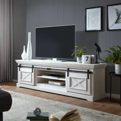 New Wohnen Weißes TV Board im Modern Country Style - Kuito