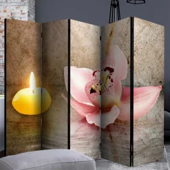 Online Wohnen Wellness Motiv Paravent Orchidee & Kerze - London