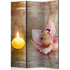 Online Wohnen Wellness Motiv Paravent Orchidee & Kerze - London