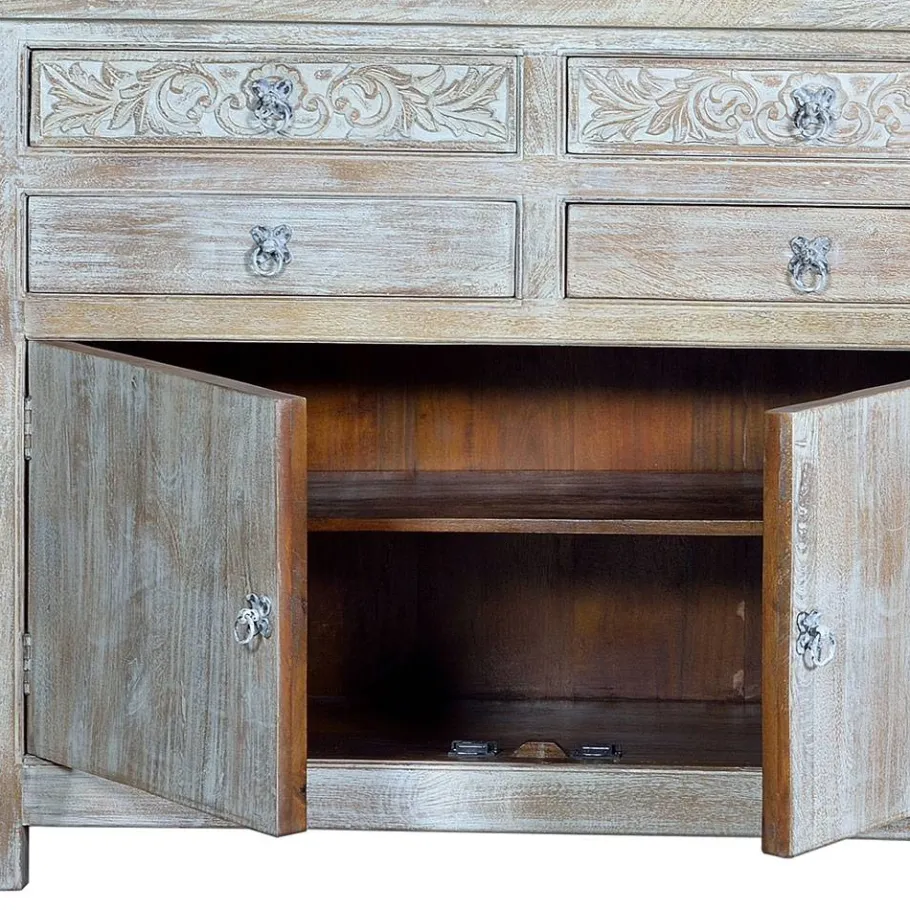 Wohnen White Wash Sideboard - Shabby Chic - Catlony