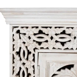 Wohnen White Wash TV Lowboard - dekoratives Design - Snake