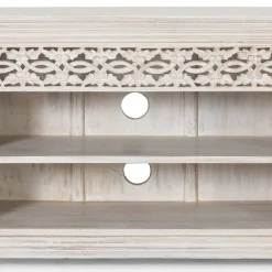 Wohnen White Wash TV Lowboard - dekoratives Design - Snake