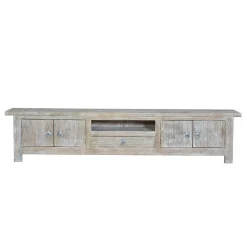 Online Wohnen White Wash TV Lowboard - Shabby Chic - Catlony