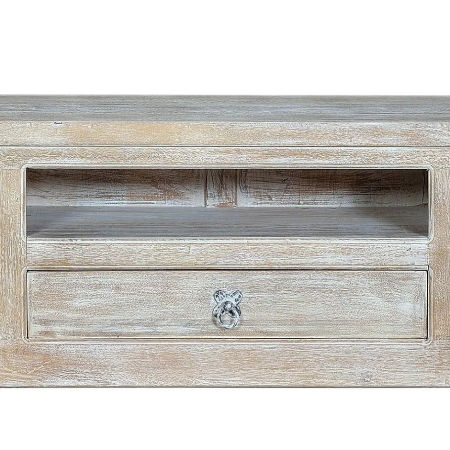 Online Wohnen White Wash TV Lowboard - Shabby Chic - Catlony