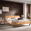 Hot Wohnen Wildbuche Bett mit Metallkufen in Anthrazit - Plestna