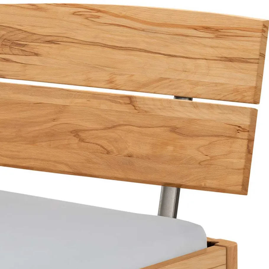 Hot Wohnen Wildbuche Bett mit Metallkufen in Anthrazit - Plestna