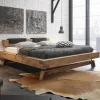 Best Wohnen Wildeiche Balkenbett Aqua im Industry Style