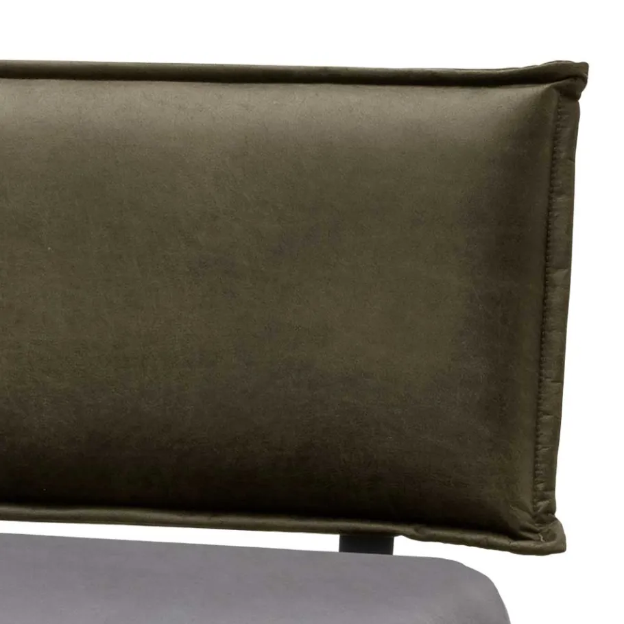 New Wohnen Wildeiche Balkenbett mit Leder-Kopfteil - Abrahams