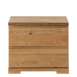 Outlet Wohnen Wildeiche Bett & Nachtkonsolen - Esvilda II (dreiteilig)