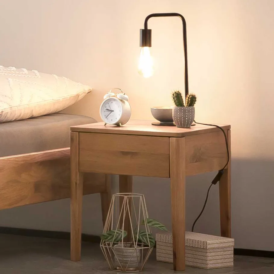New Wohnen Wildeiche Bett für Dachschrägen - Vinodoras