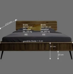 Sale Wohnen Wildeiche Bett mit Holzkopfteil - Casarius