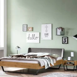 Clearance Wohnen Wildeiche Bett mit Kopfteil Kunstleder - Finca