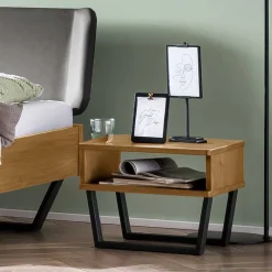 Clearance Wohnen Wildeiche Bett mit Kopfteil Kunstleder - Finca