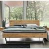 Outlet Wohnen Wildeiche Bett mit Kufen & Nachttische - Yunves (dreiteilig)