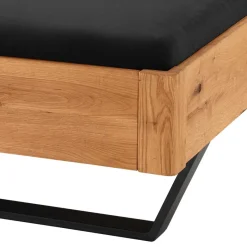 Best Wohnen Wildeiche Bett mit Metallkufen in Schwarzgrau - Tomya