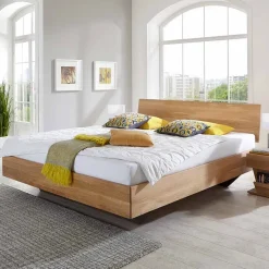 Discount Wohnen Wildeiche Bett Siao mit Kufengestell dunkel