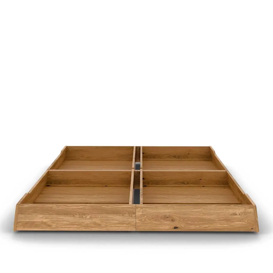 Outlet Wohnen Wildeiche Bettgestell mit Holzkopfteil - Lugos