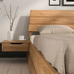 Outlet Wohnen Wildeiche Bettgestell mit Holzkopfteil - Lugos