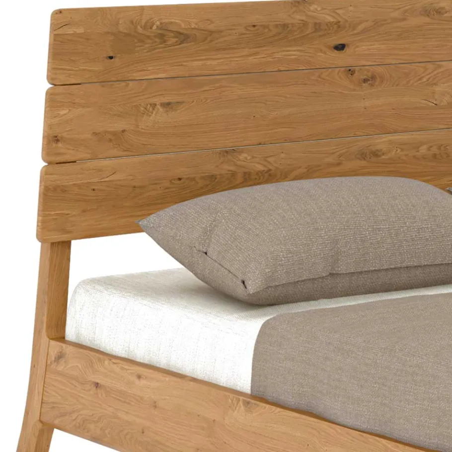 Outlet Wohnen Wildeiche Bettgestell mit Holzkopfteil - Lugos