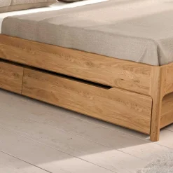 Outlet Wohnen Wildeiche Bettgestell mit Holzkopfteil - Lugos
