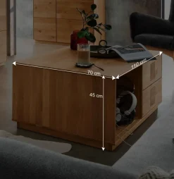 New Wohnen Wildeiche Couchtisch mit Stauraum - Millena