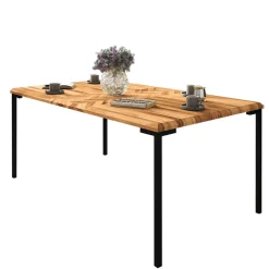 Wohnen Wildeiche Designtisch mit Fischgrät Muster - Kerfa
