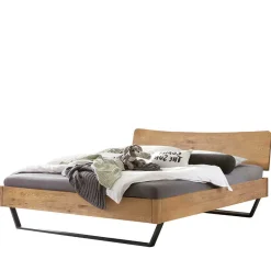 Hot Wohnen Wildeiche Doppelbett im Industrial Design - Eleenia