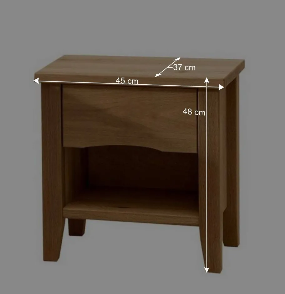 Outlet Wohnen Wildeiche Doppelbett mit Holzkopfteil - Adeira