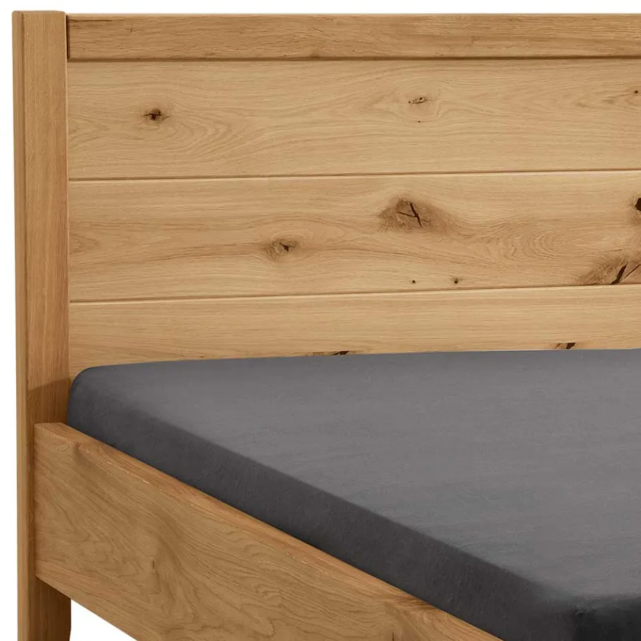 Outlet Wohnen Wildeiche Doppelbett mit Holzkopfteil - Adeira