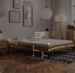 Best Wohnen Wildeiche Holzbett für Dachzimmer - Kerfa