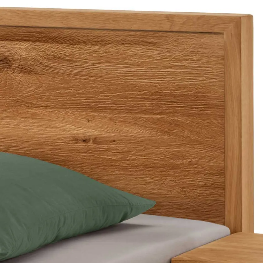 Outlet Wohnen Wildeiche Holzbett in modernem Design - Martinez