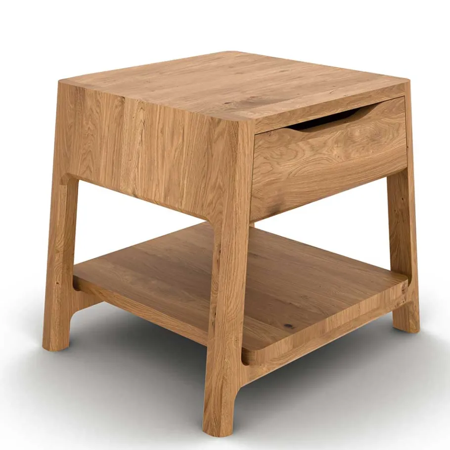 Best Wohnen Wildeiche Holzbett mit Polsterkopfteil in Beige - Favorite
