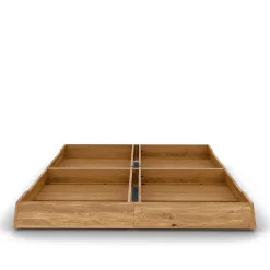 Best Wohnen Wildeiche Holzbett mit Polsterkopfteil in Beige - Favorite