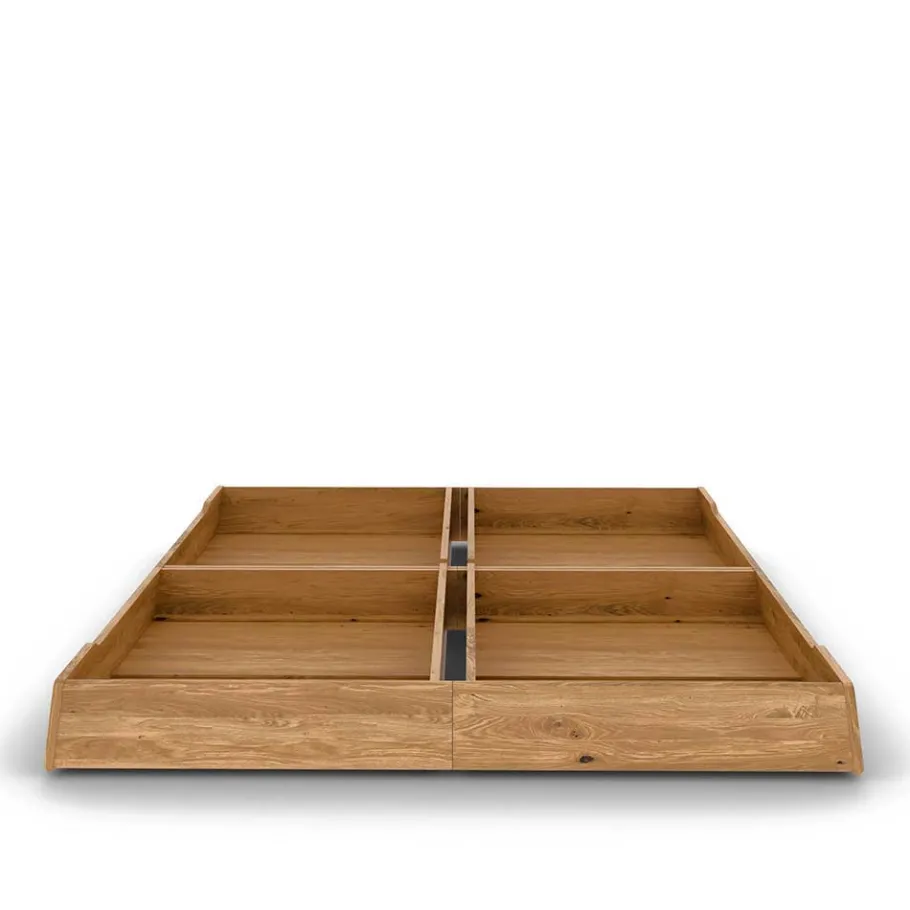 Best Wohnen Wildeiche Holzbett mit Polsterkopfteil in Beige - Favorite