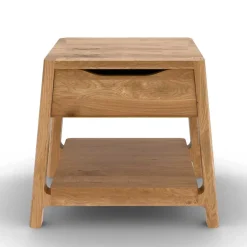Best Wohnen Wildeiche Holzbett mit Polsterkopfteil in Beige - Favorite