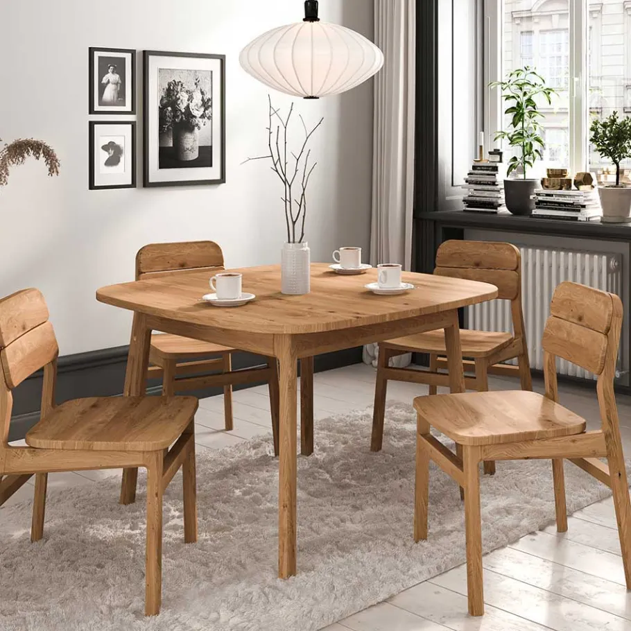 Wohnen Wildeiche Holztisch - 100 cm tief - Laida