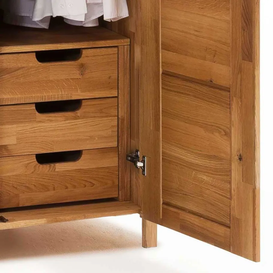 Outlet Wohnen Wildeiche Kleiderschrank mit Ausstattung - Memba I