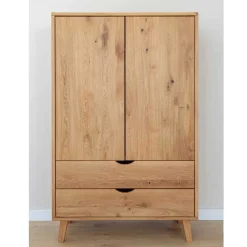 Clearance Wohnen Wildeiche Kombi-Kleiderschrank massiv - Fabijola