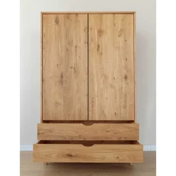 Clearance Wohnen Wildeiche Kombi-Kleiderschrank massiv - Fabijola