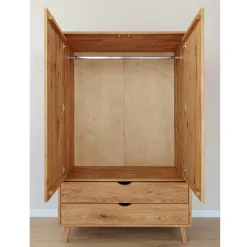 Clearance Wohnen Wildeiche Kombi-Kleiderschrank massiv - Fabijola