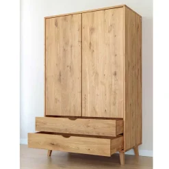 Clearance Wohnen Wildeiche Kombi-Kleiderschrank massiv - Fabijola