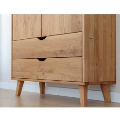 Clearance Wohnen Wildeiche Kombi-Kleiderschrank massiv - Fabijola