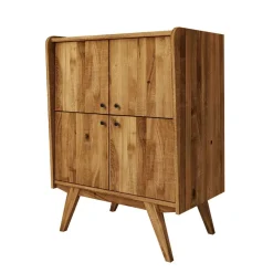Sale Wohnen Wildeiche Midcentury Highboard mit 4 Türen - Hardus I