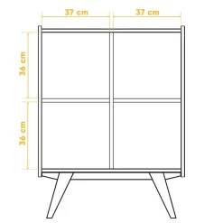 Sale Wohnen Wildeiche Midcentury Highboard mit 4 Türen - Hardus I