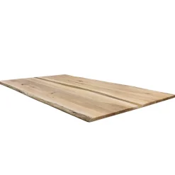 Wohnen Wildeiche Naturkanten-Tisch mit X-Füßen - Lum
