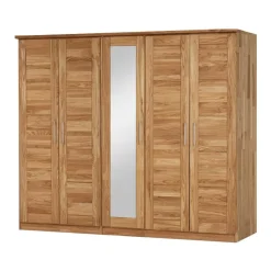 New Wohnen Wildeiche Schlafzimmerschrank Cranos mit Spiegel