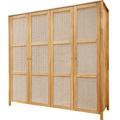 Best Wohnen Wildeiche Schlafzimmerschrank mit Wiener Geflecht - Ambrosso