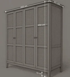 Best Wohnen Wildeiche Schlafzimmerschrank mit Wiener Geflecht - Ambrosso