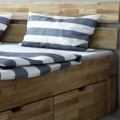 Discount Wohnen Wildeiche Schubkastenbett in modernem Design - Henrietta